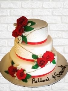 Beautiful Birthday Wishes Red Rose Cake With Name
