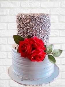 Art's Bakery Glendale | Mint Color Sprinkled Flower Designer Cake 24